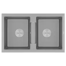 Мойка Paulmark TANDEM 80/2 PM238150-GRM, серый металлик - Встраиваемая бытовая техника для кухни 
